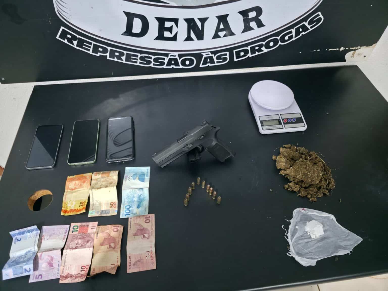 Polícia Civil prende dupla em flagrante e apreende drogas e pistola no Aero Rancho