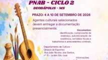Divulgação da habilitação documental dos agentes culturais da PNAB em Deodápolis