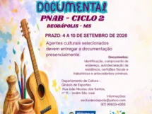 Divulgação da habilitação documental dos agentes culturais da PNAB em Deodápolis