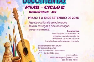 Divulgação da habilitação documental dos agentes culturais da PNAB em Deodápolis