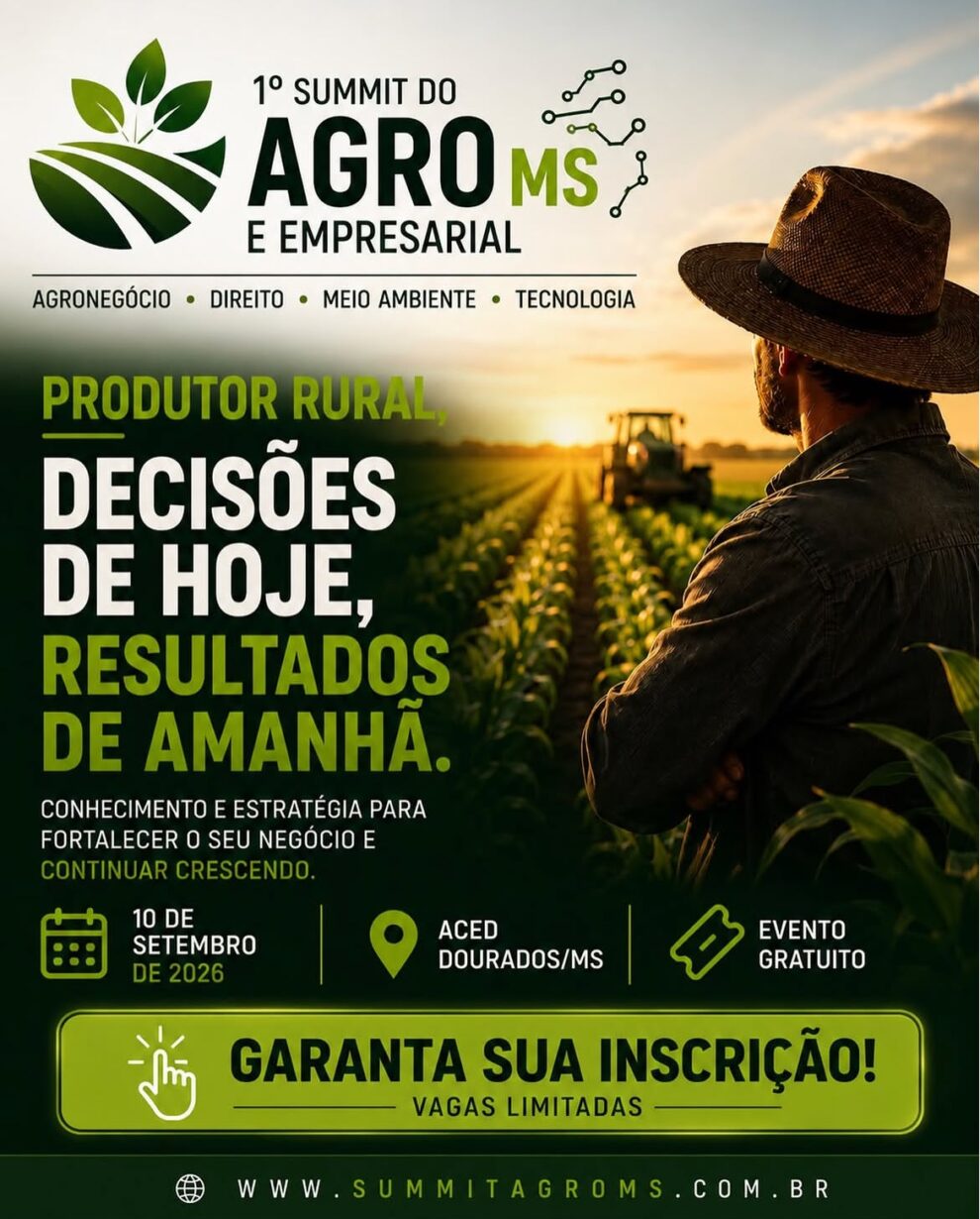 Dourados recebe Summit do Agro e Empresarial gratuito no dia 10